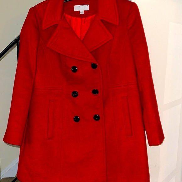 Anne Klein Jackets & Blazers - Anne Klein red double breasted peacoat size XL NWOT